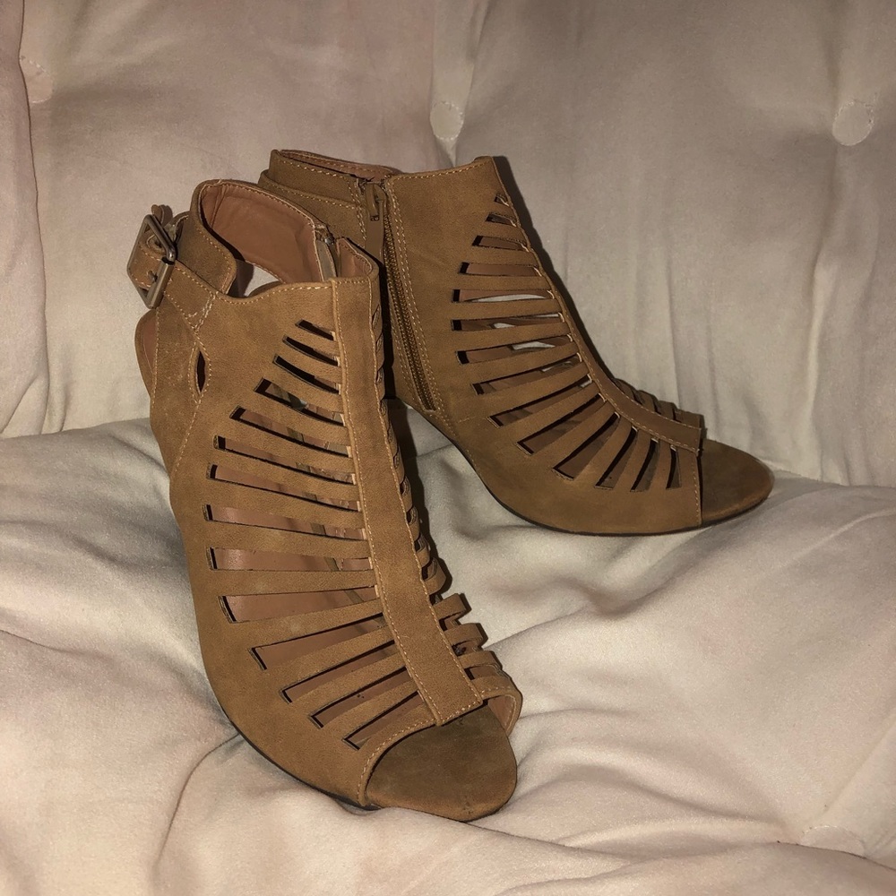 Brown wedged heels